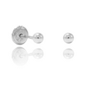 Brinco Infantil Esferas em Ouro Branco 18k - 3mm - fotografia de produto
