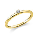 Anel Solitário Destinée em Ouro Amarelo 18k com 5 Pontos de Diamante - fotografia de produto