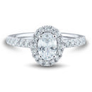 Anel Halo Oval em Ouro Branco 18k - fotografia de produto