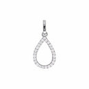 Pingente Oval com Zircônia em Ouro Branco 18k - fotografia de produto