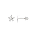 Brinco Infantil Flor em Ouro Branco 18k - fotografia de produto