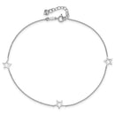 Tornozeleira com Estrelas em Ouro Branco 18k - fotografia de produto