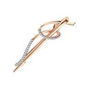 Broche Clássico com Zircônias em Ouro Rosé 18k - fotografia de produto
