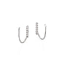 Brinco Ear Hook com Diamantes em Ouro Branco 18k - fotografia de produto