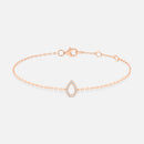 Pulseira Minimalista com Pingente Gota em Ouro Rosé 18k - fotografia de produto