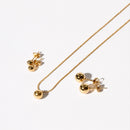Conjunto Infantil Esferas em Ouro Amarelo 18k - fotografia de produto