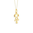 Pingente Menina em Ouro Amarelo 18k - fotografia de produto
