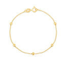 Pulseira Infantil Esferas em Ouro Amarelo 18k - 12 cm - fotografia de produto