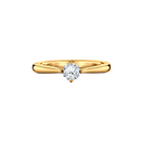 Anel Solitaire Élégance em Ouro Amarelo 18k - fotografia de produto