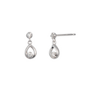 Brinco Pêndulo com Gota em Ouro Branco 18k - fotografia de produto
