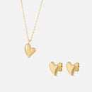 Conjunto Coração em Ouro Amarelo 18k - fotografia de produto